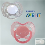 AVENT, Symmetriske, Silikone, 0-6 mdr., Rosa + Hvid